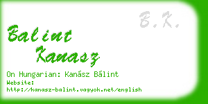 balint kanasz business card